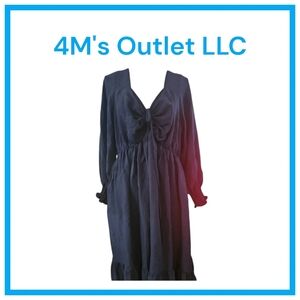 Eytino Plus Size Dress for Women Long Sleeve Sweetheart Neck Ruffle Long Maxi Dr